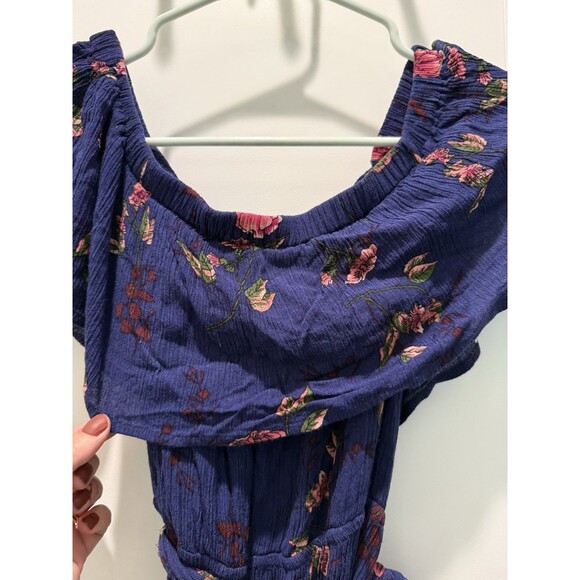 Baltic Born Marion Maxi Dress Off the Shoulder Floral Print Blue Size Small - Picture 4 of 8